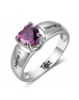 Birthstone Ring, Sterling Silver Personalized Engravable Ring JEWJORI102732